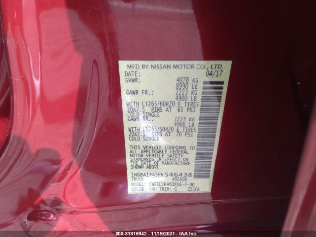 Photo 8 VIN: 1N6BA1F45HN546438 - NISSAN TITAN XD 