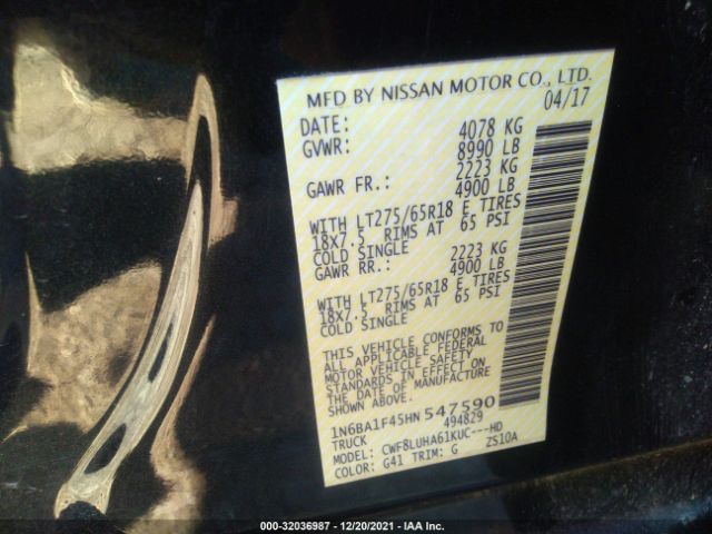 Photo 8 VIN: 1N6BA1F45HN547590 - NISSAN TITAN XD 