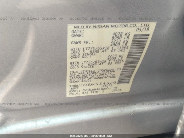 Photo 8 VIN: 1N6BA1F46JN534529 - NISSAN TITAN XD 