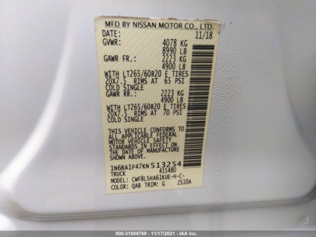 Photo 8 VIN: 1N6BA1F47KN513254 - NISSAN TITAN XD 