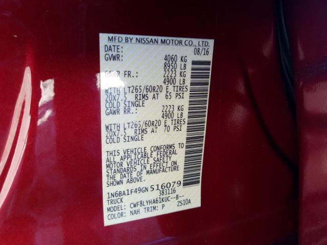 Photo 9 VIN: 1N6BA1F49GN516079 - NISSAN TITAN XD S 