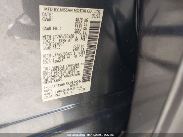 Photo 8 VIN: 1N6BA1F4XHN509496 - NISSAN TITAN XD 