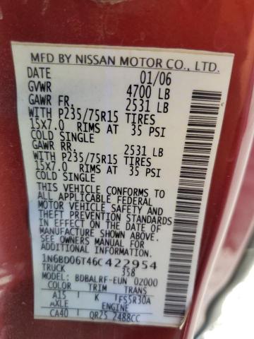 Photo 11 VIN: 1N6BD06T46C422954 - NISSAN FRONTIER 