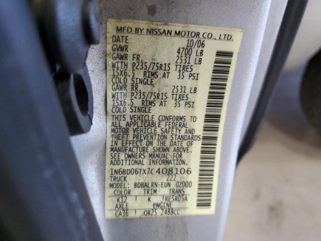 Photo 11 VIN: 1N6BD06TX7C408106 - NISSAN FRONTIER K 