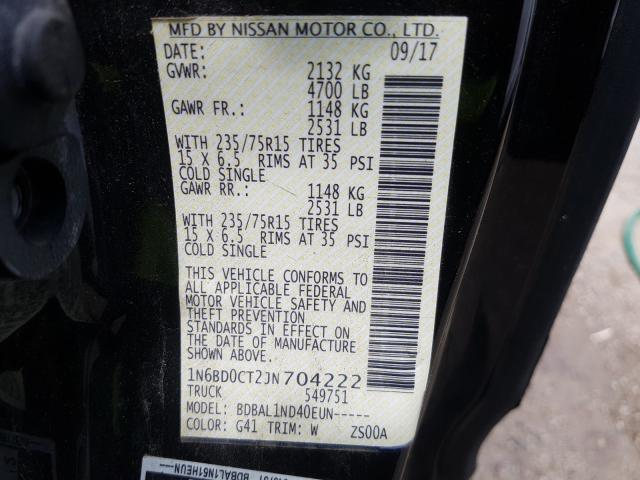 Photo 9 VIN: 1N6BD0CT2JN704222 - NISSAN FRONTIER S 