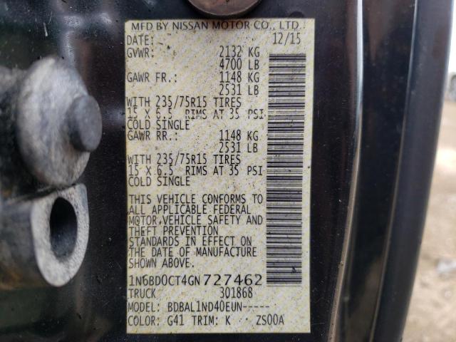 Photo 11 VIN: 1N6BD0CT4GN727462 - NISSAN FRONTIER S 