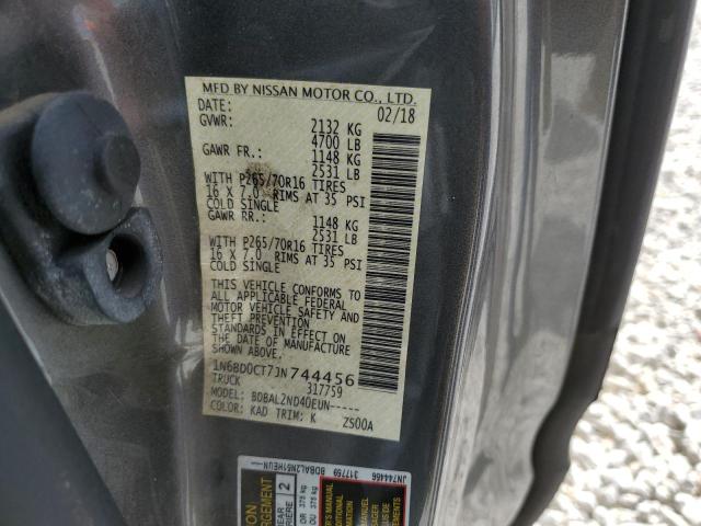 Photo 12 VIN: 1N6BD0CT7JN744456 - NISSAN FRONTIER 