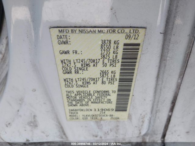 Photo 8 VIN: 1N6BF0KL0CN119069 - NISSAN NV 1500 