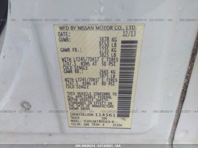 Photo 8 VIN: 1N6BF0KLXDN114561 - NISSAN NV 