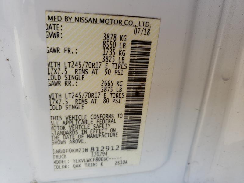 Photo 9 VIN: 1N6BF0KM2JN812912 - NISSAN NV 1500 S 