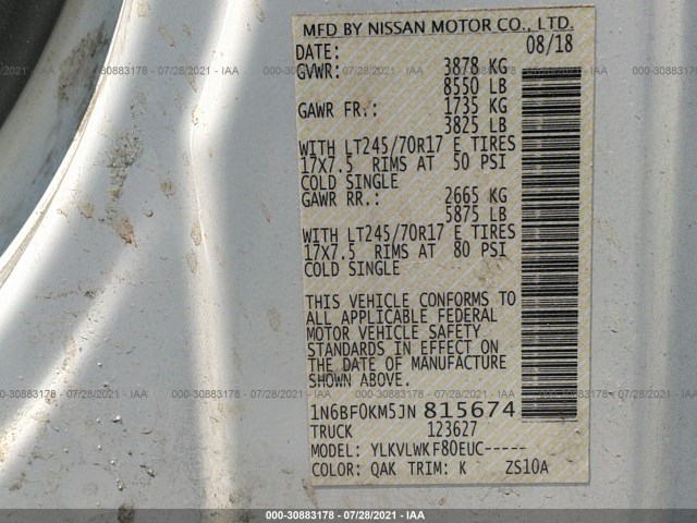 Photo 8 VIN: 1N6BF0KM5JN815674 - NISSAN NV CARGO 