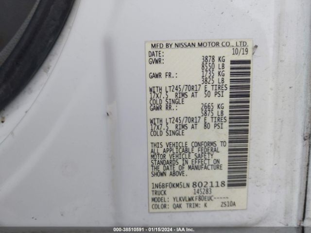 Photo 8 VIN: 1N6BF0KM5LN802118 - NISSAN NV CARGO NV1500 