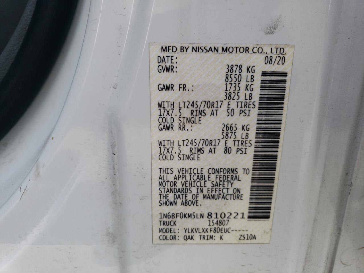 Photo 13 VIN: 1N6BF0KM5LN810221 - NISSAN NV 