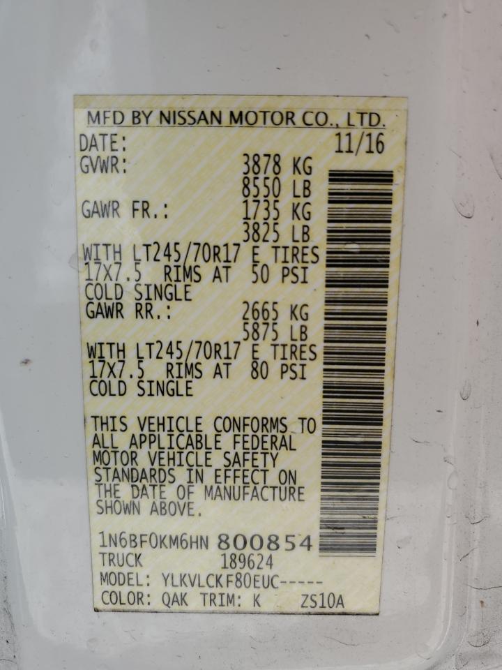 Photo 12 VIN: 1N6BF0KM6HN800854 - NISSAN NV 