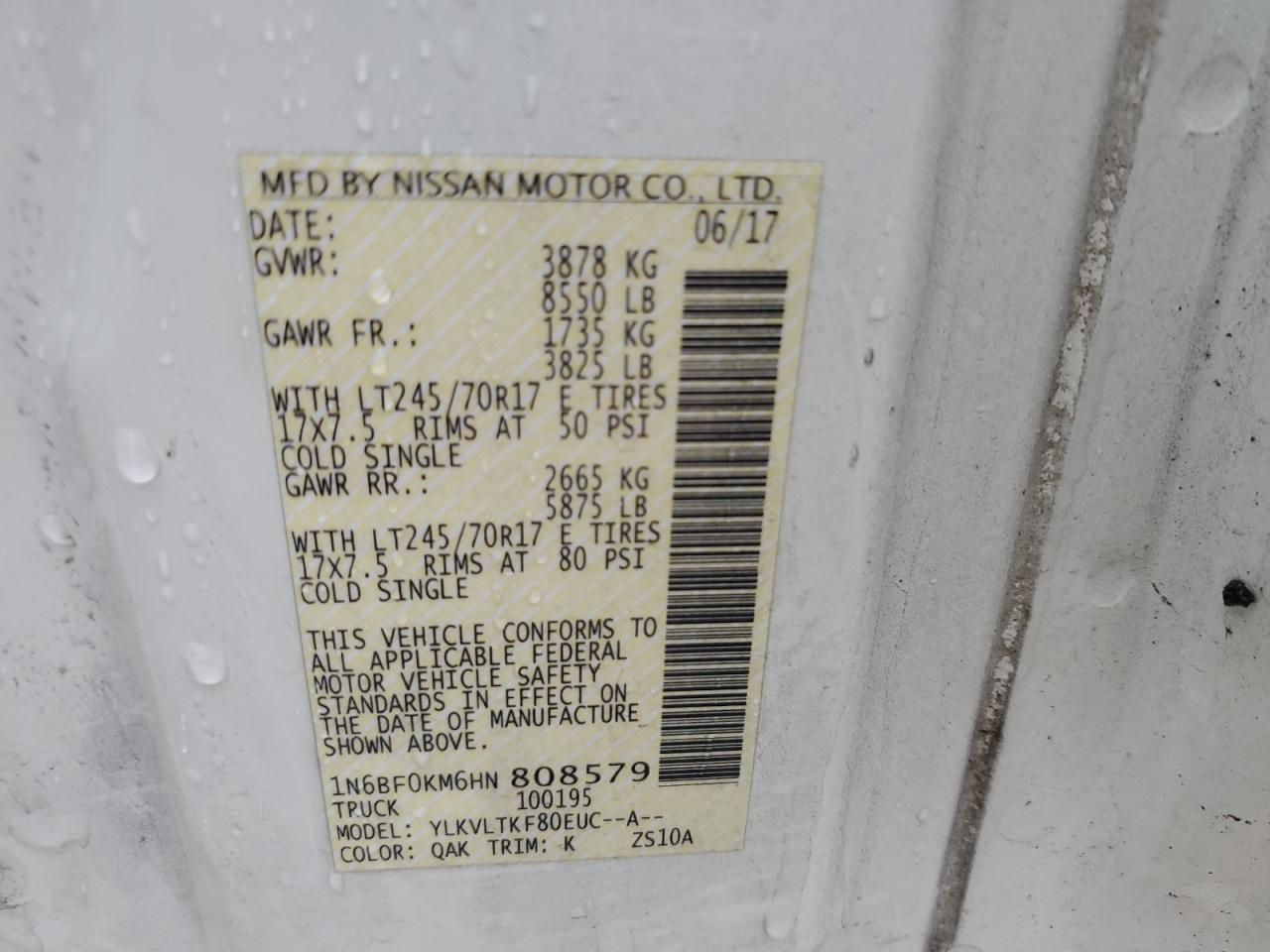 Photo 12 VIN: 1N6BF0KM6HN808579 - NISSAN NV 