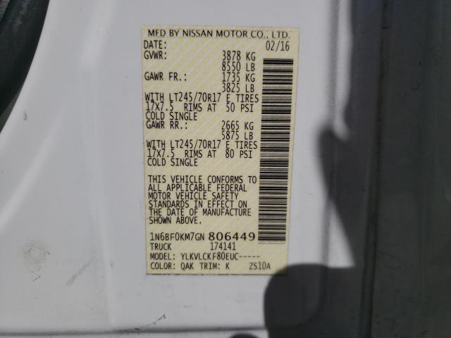 Photo 9 VIN: 1N6BF0KM7GN806449 - NISSAN NV 1500 S 