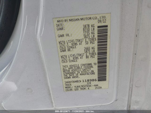 Photo 8 VIN: 1N6BF0KM8CN118986 - NISSAN NV 1500 