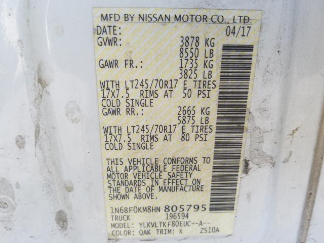 Photo 9 VIN: 1N6BF0KM8HN805795 - NISSAN NV 1500 S 