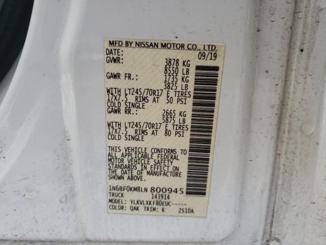 Photo 9 VIN: 1N6BF0KM8LN800945 - NISSAN NV 1500 S 