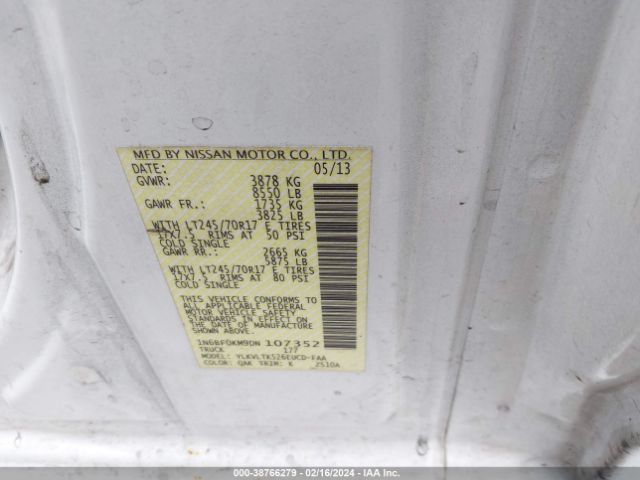 Photo 8 VIN: 1N6BF0KM9DN107352 - NISSAN NV CARGO NV1500 