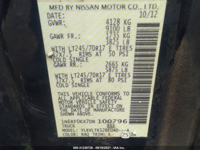 Photo 8 VIN: 1N6BF0KX7DN100796 - NISSAN NV 