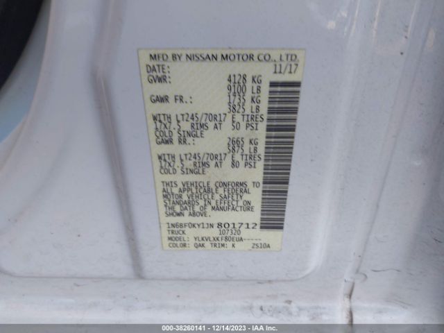 Photo 8 VIN: 1N6BF0KY1JN801712 - NISSAN NV CARGO NV2500 HD 