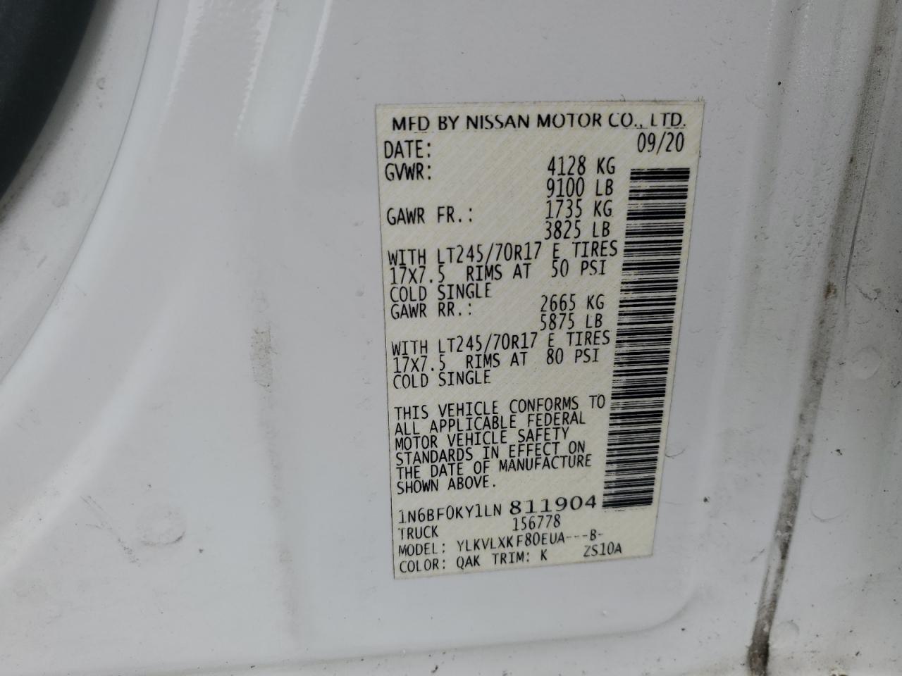 Photo 12 VIN: 1N6BF0KY1LN811904 - NISSAN NV 