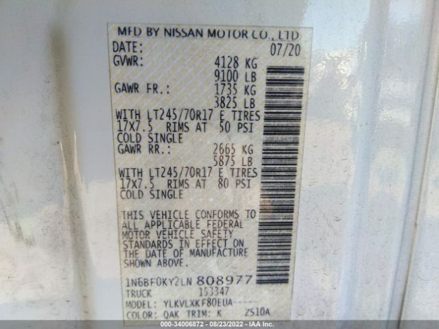 Photo 8 VIN: 1N6BF0KY2LN808977 - NISSAN NV CARGO 