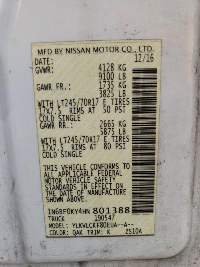 Photo 9 VIN: 1N6BF0KY4HN801388 - NISSAN NV 1500 S 