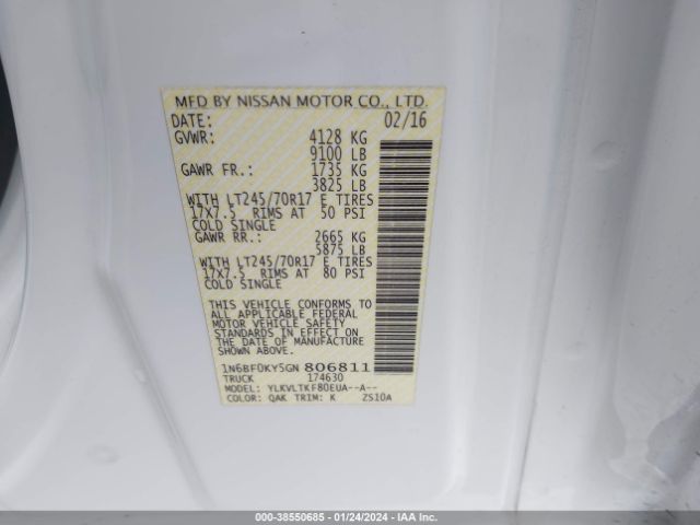 Photo 8 VIN: 1N6BF0KY5GN806811 - NISSAN NV CARGO NV2500 HD 