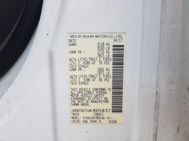 Photo 9 VIN: 1N6BF0KY5HN805837 - NISSAN NV 1500 S 