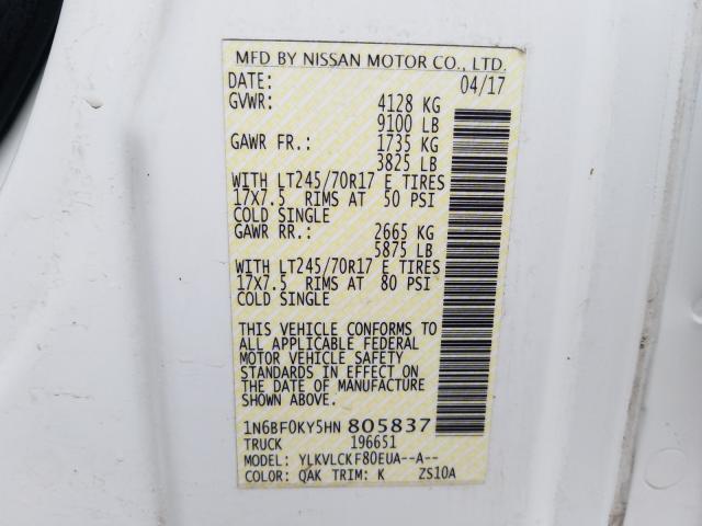 Photo 9 VIN: 1N6BF0KY5HN805837 - NISSAN NV 1500 S 