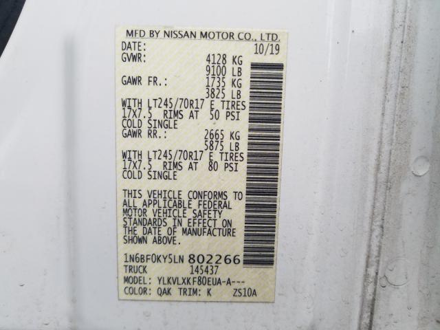 Photo 9 VIN: 1N6BF0KY5LN802266 - NISSAN NV 2500 S 