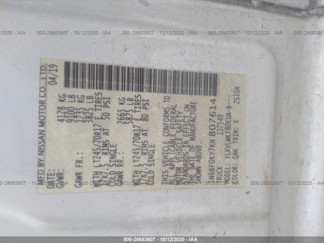 Photo 8 VIN: 1N6BF0KY7KN807614 - NISSAN NV CARGO 