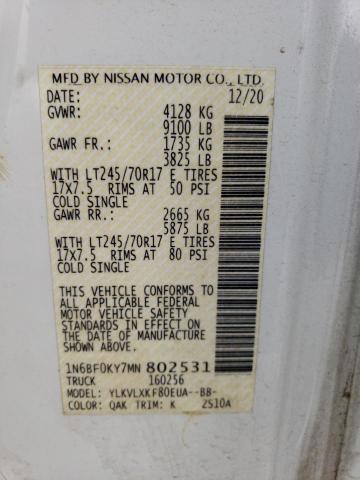 Photo 12 VIN: 1N6BF0KY7MN802531 - NISSAN NV 