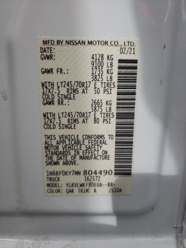 Photo 9 VIN: 1N6BF0KY7MN804490 - NISSAN NV 2500 S 