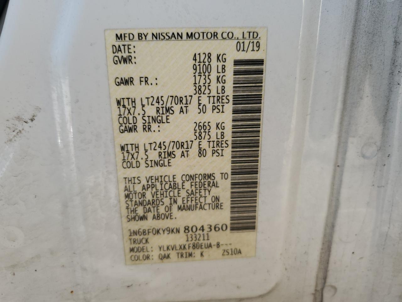 Photo 11 VIN: 1N6BF0KY9KN804360 - NISSAN NV 