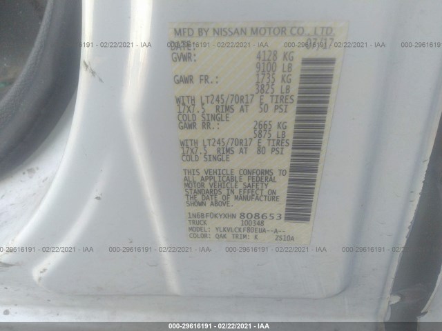 Photo 8 VIN: 1N6BF0KYXHN808653 - NISSAN NV CARGO 