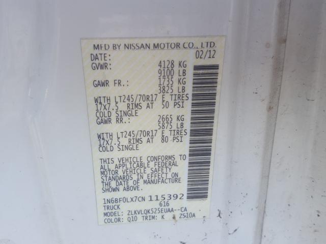 Photo 9 VIN: 1N6BF0LX7CN115392 - NISSAN NV 2500 