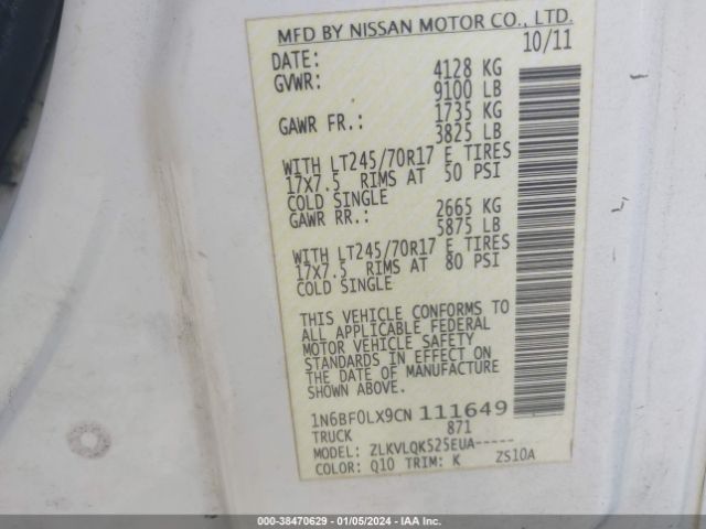 Photo 8 VIN: 1N6BF0LX9CN111649 - NISSAN NV 2500 