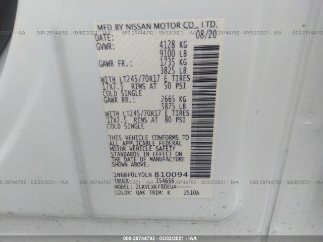 Photo 8 VIN: 1N6BF0LY0LN810094 - NISSAN NV CARGO 