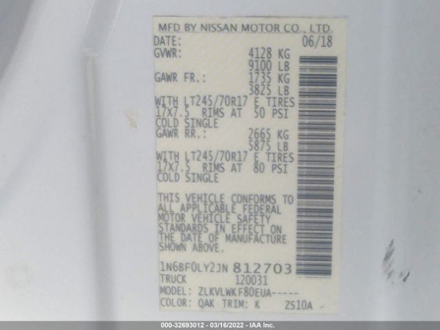 Photo 8 VIN: 1N6BF0LY2JN812703 - NISSAN NV CARGO 