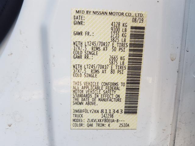 Photo 9 VIN: 1N6BF0LY2KN811343 - NISSAN NV 2500 S 