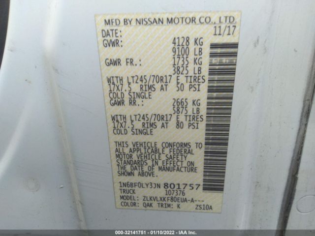 Photo 8 VIN: 1N6BF0LY3JN801757 - NISSAN NV CARGO 