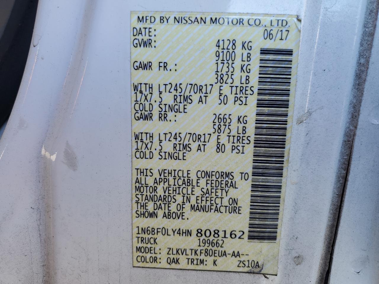 Photo 13 VIN: 1N6BF0LY4HN808162 - NISSAN NV 