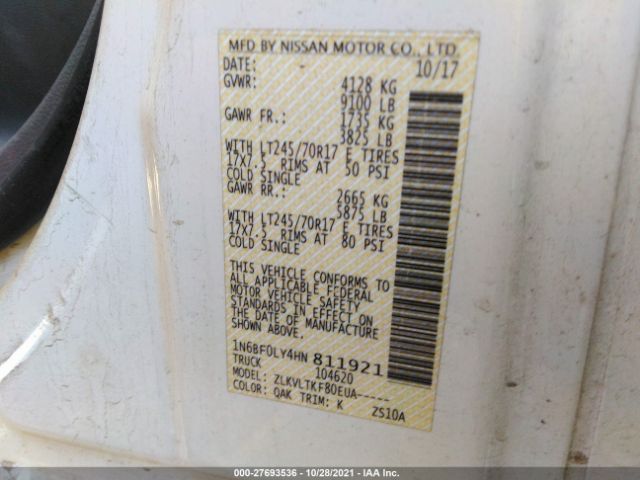 Photo 8 VIN: 1N6BF0LY4HN811921 - NISSAN NV CARGO 