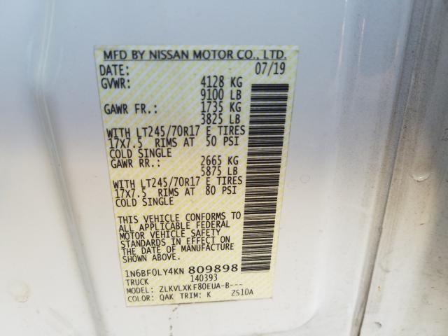 Photo 9 VIN: 1N6BF0LY4KN809898 - NISSAN NV 2500 S 