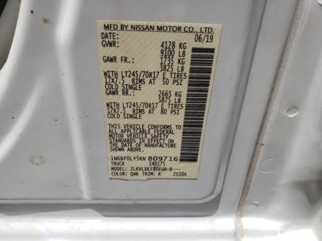 Photo 9 VIN: 1N6BF0LY5KN809716 - NISSAN NV 2500 S 