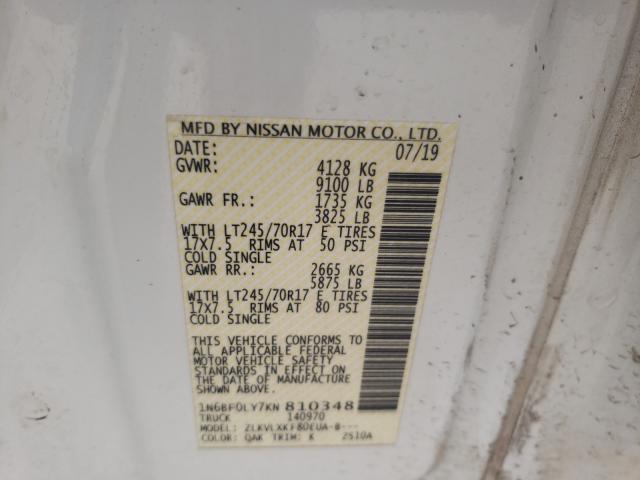 Photo 9 VIN: 1N6BF0LY7KN810348 - NISSAN NV 2500 S 