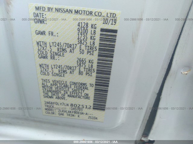 Photo 8 VIN: 1N6BF0LY7LN802512 - NISSAN NV CARGO 